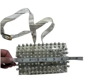 Source Unknown Pearl Studded Clear Purse Fanny Pack Waist Bag Concert 32-38" Trendy Belt Bag thumbnail 1