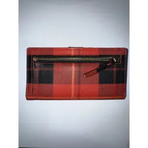 Kate Spade Neda Newbury Lane Plaid Print Red‎ Saffiano Leather Bifold Wallet K thumbnail 9