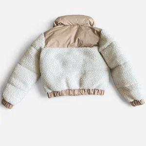 Abercrombie & Fitch Ultra Vegan Leather Sherpa Cropped Puffer Jacket in XS thumbnail 8