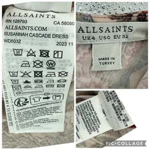 All Saints Susannah Cascade Maxi Dress Removable Sleeves Boho Floral US Size 0 thumbnail 13