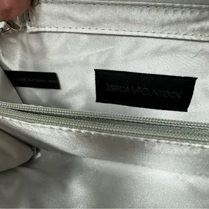 Jessica McClintock Silver Mesh Evening Bag Chain Strap Clutch thumbnail 4