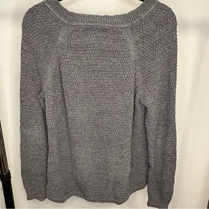 Old Navy Dark Gray Heathered Cozy Shaker-Stitch Pullover Sweater thumbnail 5