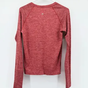 Lululemon Swiftly Tech Long Sleeve Shirt 2.0 Race Length Red Black Stripe 10 thumbnail 5