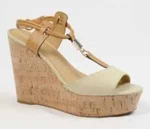 Coach linden wedge platform Sandals women's size 10 luxury‎ dressy tan cream thumbnail 1