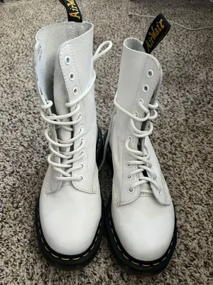 Dr. Martens White Lace Up Boots thumbnail 1