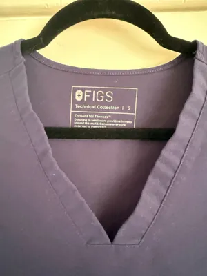 Navy FIGS Scrub Top thumbnail 2