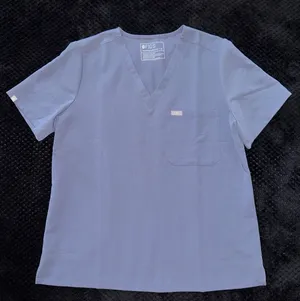FIGS Women's Technical‎ Collection Scrub Top Gray Short Sleeve Pocket Sz XL thumbnail 1