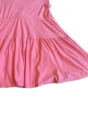 Beyond Yoga Featherweight Out & About Ruffle Mini Tier Dress Coral Size Medium thumbnail 13