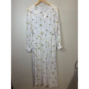 Sister Paul & Joe Maxi Dress Womens 34 Off White Floral La Crima Long Sleeve NWT thumbnail 4