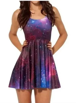 Galaxy dress skater a line size M thumbnail 1