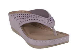 NWT G.C. Shoes Womens Tiana Embellished Comfort Wedge Sandals Tiana Purple 7.5M thumbnail 1