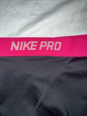 Nike Pro Black Bike Shorts with Pink Waistband Dri fit extra large spandex thumbnail 4