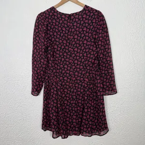 Reformation Tasmin Mini Dress Dress in Bon Bon Long Sleeve Heart Print Sz 8 NWT thumbnail 3