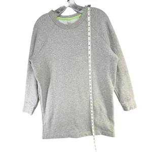 Athleta Round Trip Sweatshirt Dress Womens M Gray French Terry Sporty Athleisure thumbnail 8