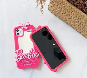 Case Barbie 3D Animation Cute Pink Phone with Make up Mirror iPhone 12 Pro Max thumbnail 5