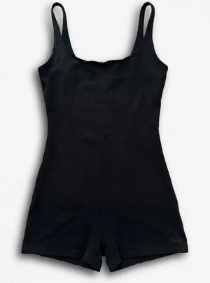 Victoria's Secret PINK Black Sleeveless Romper Bodysuit Tank Top Shorts‎ Medium thumbnail 1