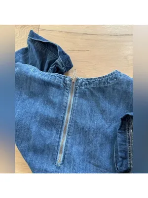 Topshop Moto Denim Blue Dress With Zipper Size 8 thumbnail 3