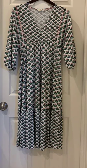 Boden Anita Jersey Midi Dress in Oriental Ivy Size 4 thumbnail 2