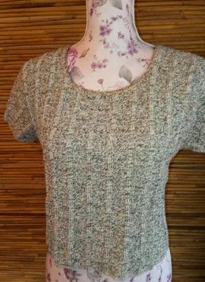 Reba Rose M Pullover Cotton Knit Sweater Top Gray Size M thumbnail 1