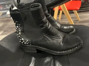 Sam Edelman Studded Black Leather Chelsea Boots thumbnail 1