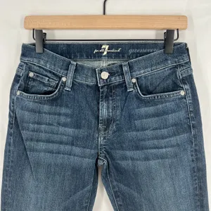 7 For All‎ Mankind Gwenevere Skinny Jeans Womens 27 Blue Denim Stretch Mid Rise thumbnail 3