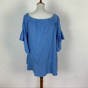 Zara Medium Blue Tunic Top Flowy Boho Minimalist Cottagecore Summer Style‎ thumbnail 5