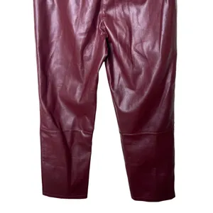 LBLC THE LABEL Jen Faux Leather Cropped Pants in Elderberry burgundy sz M thumbnail 5
