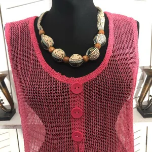 Simply Noelle Beach Cover Up Sheer Mesh Embroidered Appliqué Hot Pink Sz M thumbnail 6