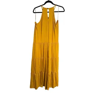 Three Bird Nest Perfection Tiered Maxi Dress Mustard Crochet Large thumbnail 2