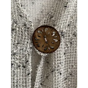 Nina Leonard Open Knit Mesh Cardigan Womens Size XL‎ Cream Boho Festival Minimal thumbnail 3