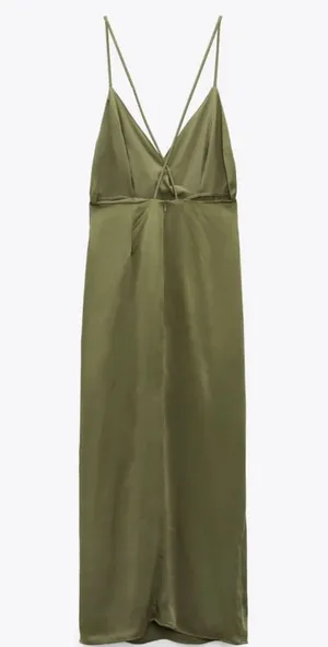 ZARA Dress satin effect corset satin effect midi wedding party coctail thumbnail 11