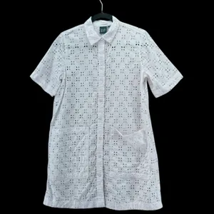 Gap Eyelet Shirt Dress‎ White Small thumbnail 3