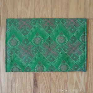 Mayamiko Cotton Boho Sustainable Geometric Padded Laptop Sleeve Case Green OS thumbnail 2