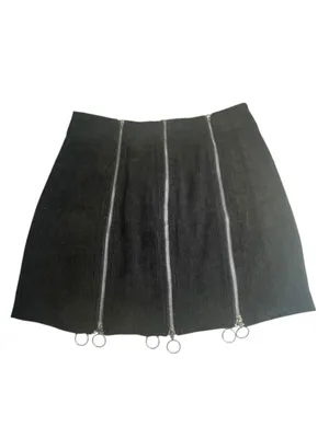 Deadstock: new Valfre ꥟ Lasso Mini Skirt ꥟ Black ꥟ Silver Zippers All Over ꥟ M ꥟ thumbnail 7