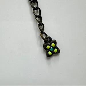 Beaded Cross Necklace in Turquoise Blue thumbnail 3