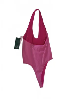 Wild Fable Pink Halter Neck Bodysuit XS Ribbed Sleeveless Backless Boho Y2K thumbnail 2
