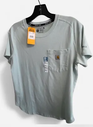 Carhartt Force Women’s Relaxed Fit Midweight Pocket T-Shirt - Size M (8-10) - Mint Green NWT thumbnail 2