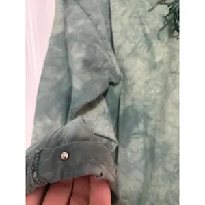 B.U.S.‎ Top Western Boho Green Tie Dye Fringe Studded Concho OS thumbnail 5