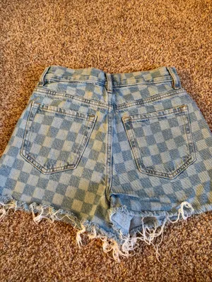 PacSun Denim Shorts Checkered Women’s 24 Ultra High-Rise Vintage 90s thumbnail 2