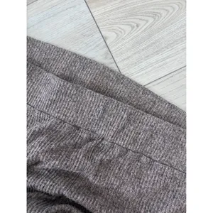 Soft Surroundings Ribbed Knit Lounge Set Tunic Top & Wide Leg Pants Taupe Brown thumbnail 6