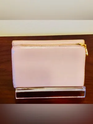 Miu Miu Madras Fiocco Trifold Wallet Blush Pink Leather Bow COA Authentic -EUC thumbnail 3