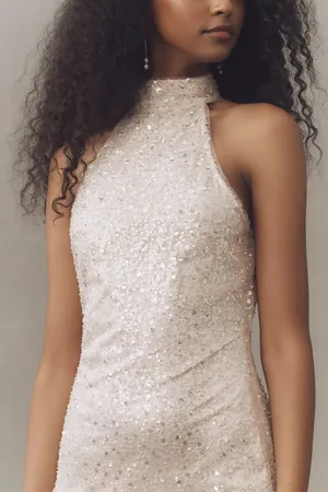 BHLDN High-Neck Slim sequin maxi dress thumbnail 3