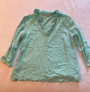 crown & ivy Mint Green Ruffle V-Neck Tunic thumbnail 1