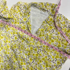 Imperfect yellow floral pocket dress vneck pointed collar lined‎ bright bohemian thumbnail 6