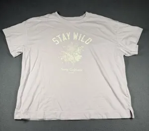 Old Navy Shirt Womens Large Purple Stay Wild Sunny California Graphic Tee Top thumbnail 1
