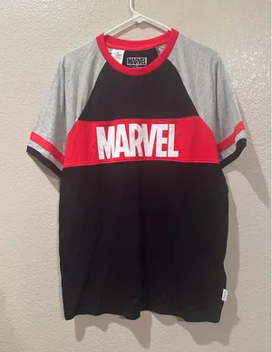 NWT Disney Parks Her Universe Marvel Logo Team Jersey tee Sz M thumbnail 1