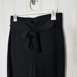Moth by Anthropologie Black Wide Leg Knit Pants Tie Waist Size S thumbnail 5