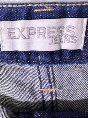 Express Distressed Blue Denim Jean Shorts thumbnail 7