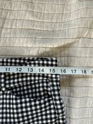Old Navy, pixie straight ankle, black white gingham cotton pants 8 thumbnail 6