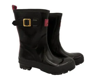 Joules Women's Black Kelly Welly Mid Height Rain Boots Size 7 thumbnail 1